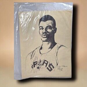 Dale Adkins David Robinson Spurs NBA Vintage Art Print Signed Sealed 11x14 Rare